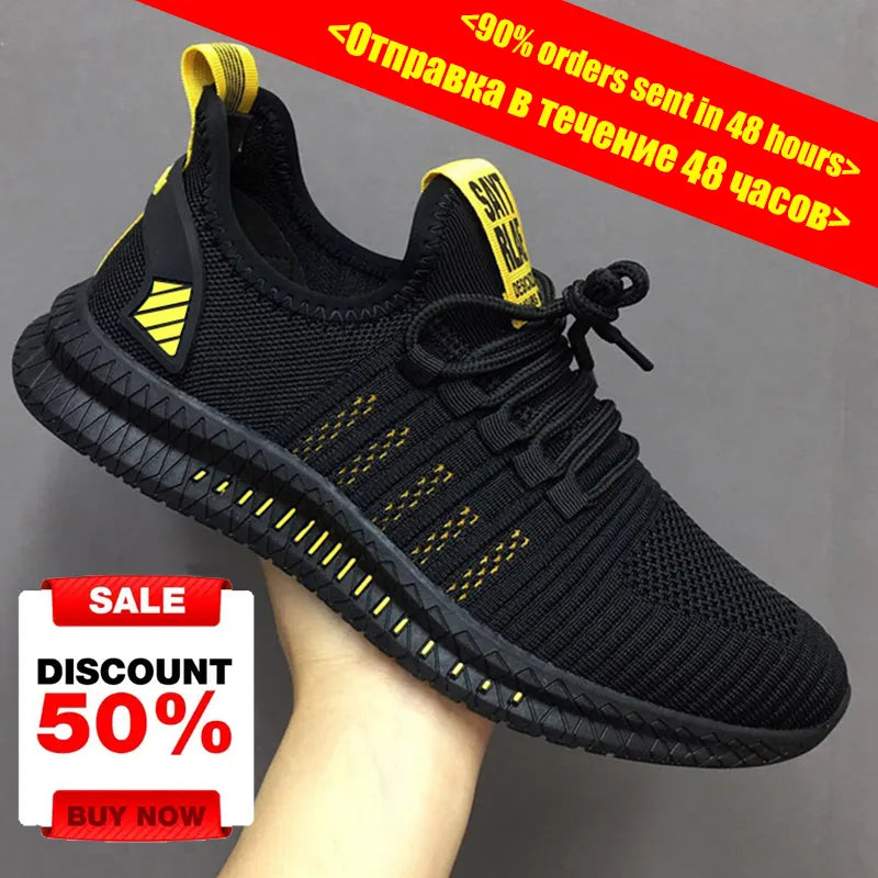 Tênis Sneakers Flexível Masculino Leve para Corrida ao Ar Livre, Respirável, Sapatos Esportivos Masculinos Antiderrapantes, Moderno modelo 2024.